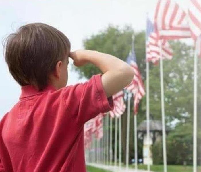 Child Saluting Flag